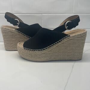 Marc Fisher MlAndela Black Suede 9M Espadrille Platform
